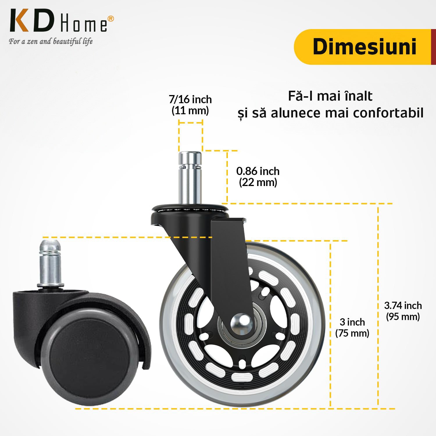 Set De 5 Roti Din Silicon KD Home GlidePro 5 Set De 5 Roti Din Silicon KD Home GlidePro 5